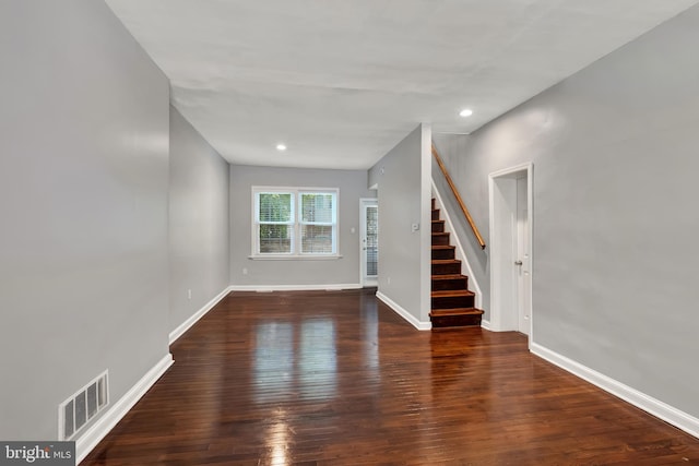 interior space featuring dark hardwood / wood-style floors