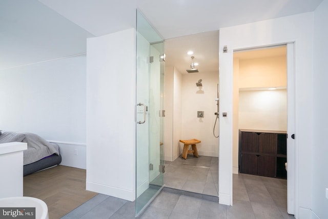 bathroom with an enclosed shower