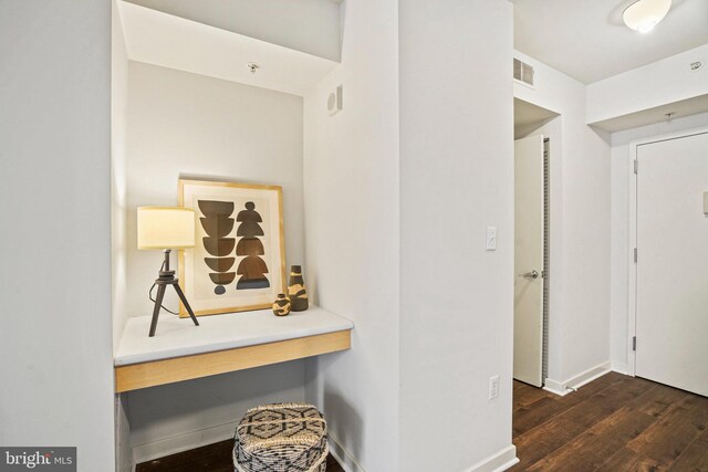 hall featuring dark hardwood / wood-style flooring