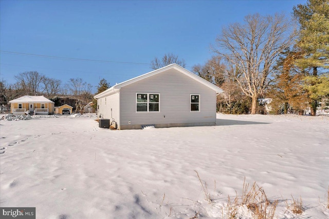 view of snowy exterior