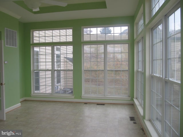 view of unfurnished sunroom