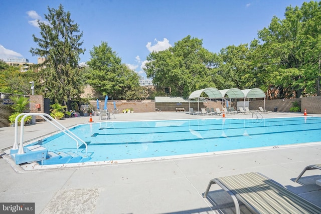 view of pool with a patio area