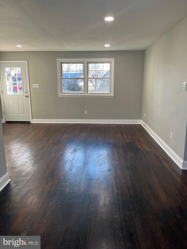 interior space featuring dark wood-type flooring