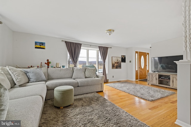 living room featuring hardwood / wood-style floors