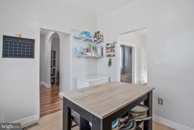 dining area featuring light hardwood / wood-style flooring