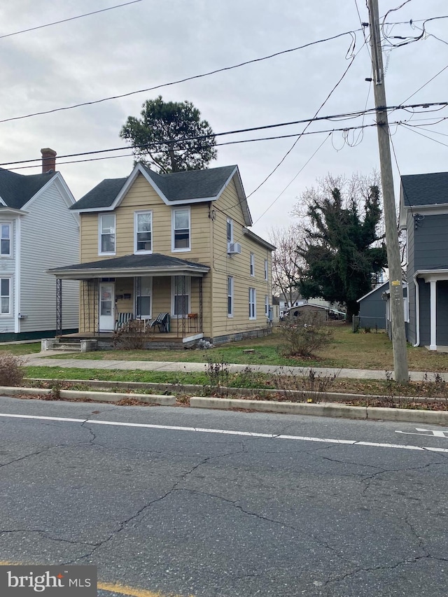 view of front facade featuring covered porch