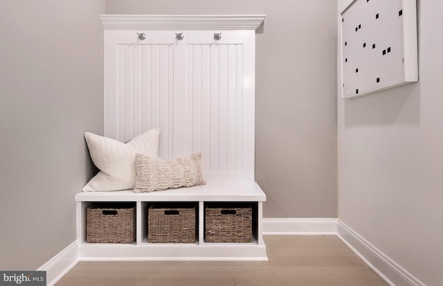 mudroom featuring hardwood / wood-style floors