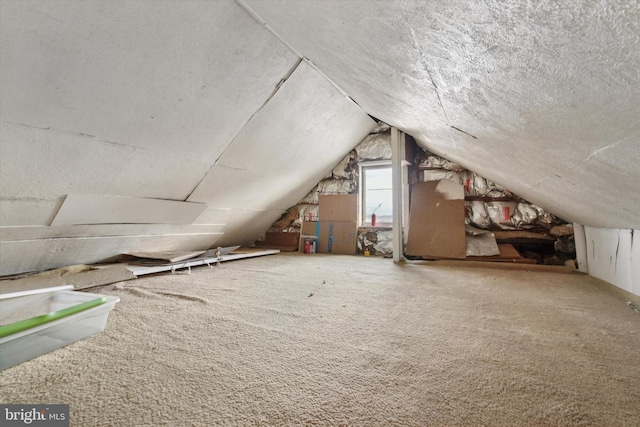 additional living space with carpet floors and vaulted ceiling