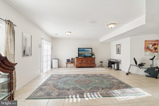 view of tiled living room