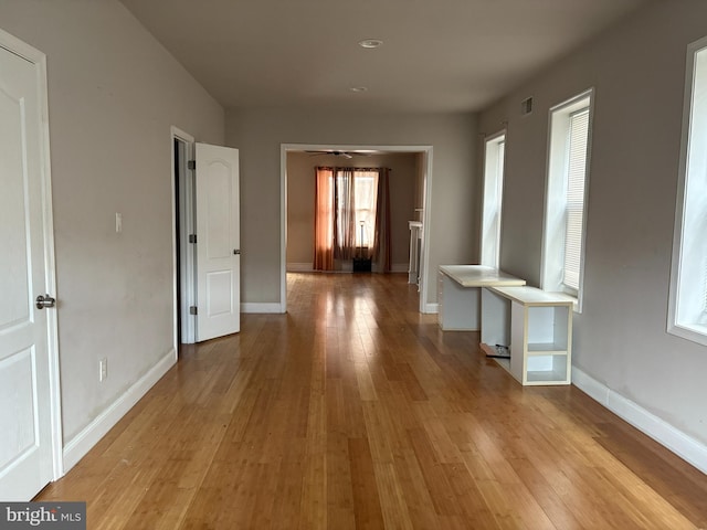 hallway featuring light hardwood / wood-style floors