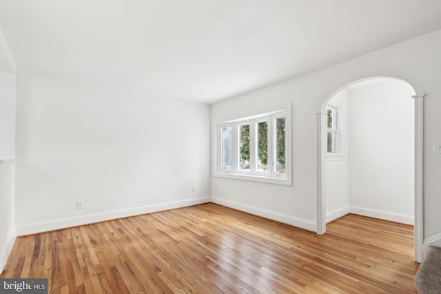 empty room featuring light wood-type flooring