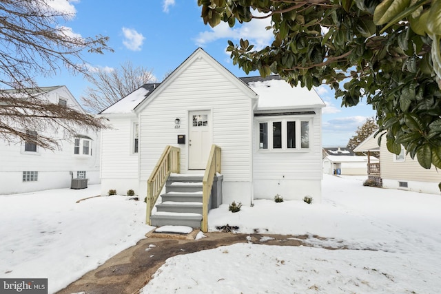 view of front of property with central AC