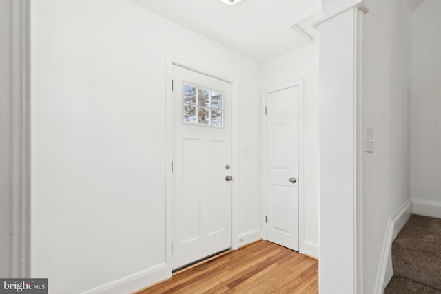 entrance foyer featuring light wood-type flooring