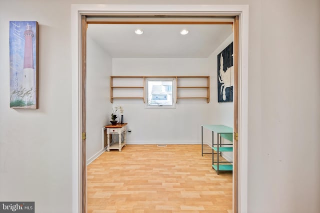 hall featuring hardwood / wood-style floors