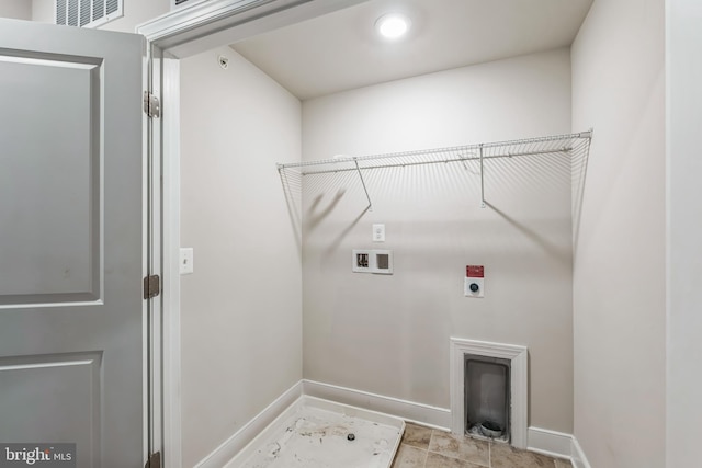 laundry area featuring washer hookup and electric dryer hookup