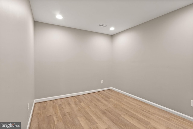 empty room featuring light wood-type flooring