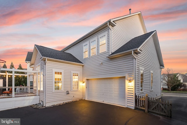 view of front of home featuring a garage