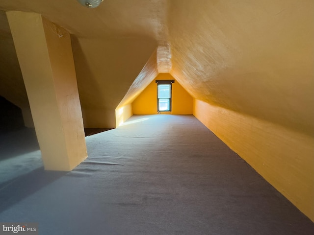 additional living space featuring vaulted ceiling