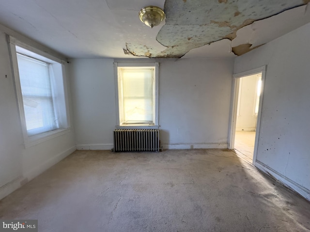 empty room with radiator heating unit