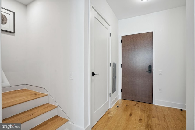 hall featuring light hardwood / wood-style floors