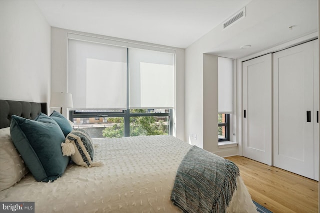 bedroom featuring hardwood / wood-style floors