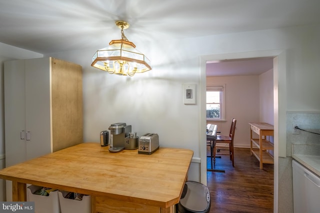 dining room featuring dark wood-type flooring