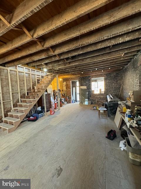 view of unfinished attic