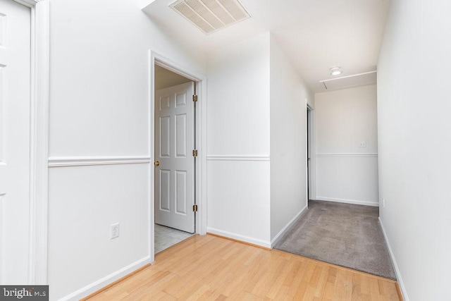 hallway featuring light hardwood / wood-style floors