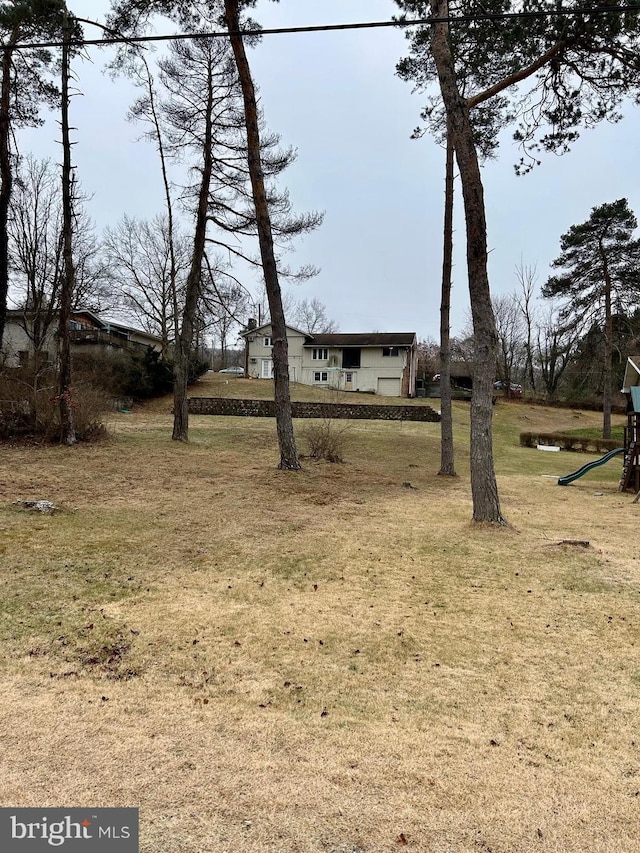 view of yard with a playground