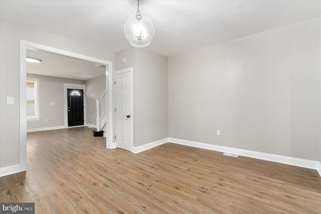 empty room featuring light hardwood / wood-style flooring