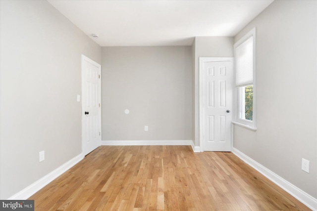 empty room featuring light wood-type flooring