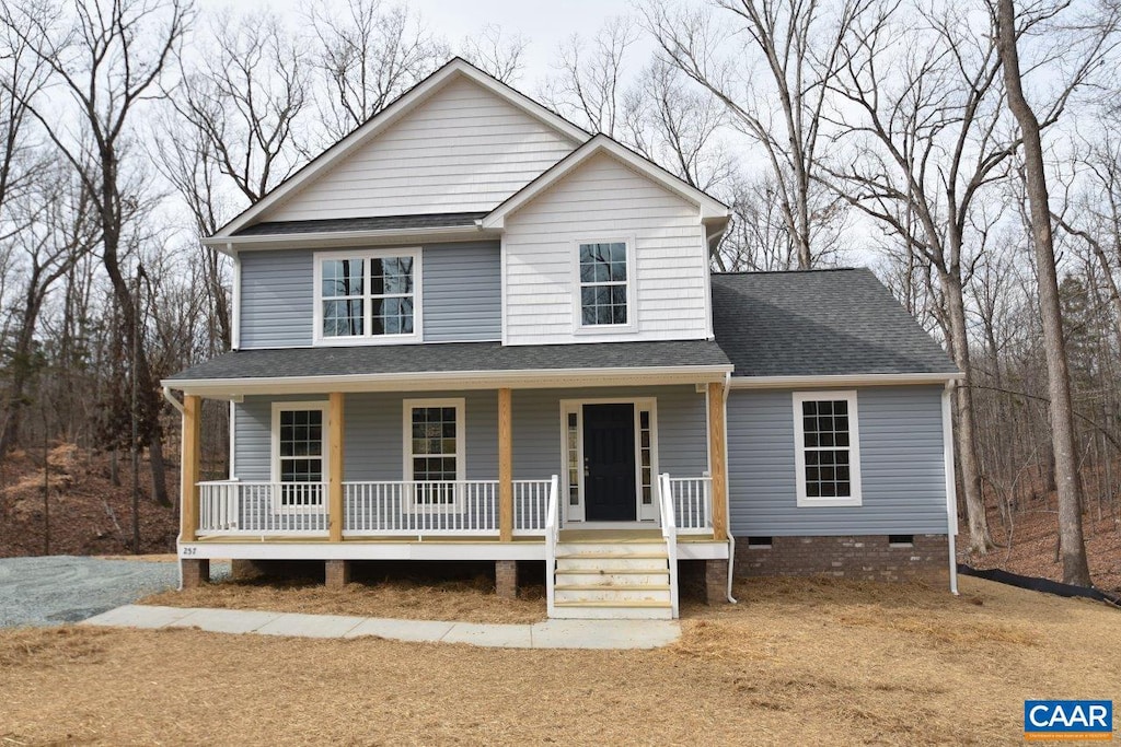 view of front of home with covered porch