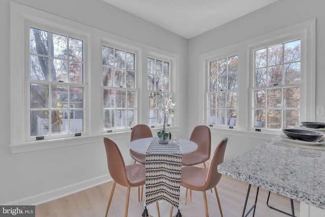 dining room featuring light wood-type flooring