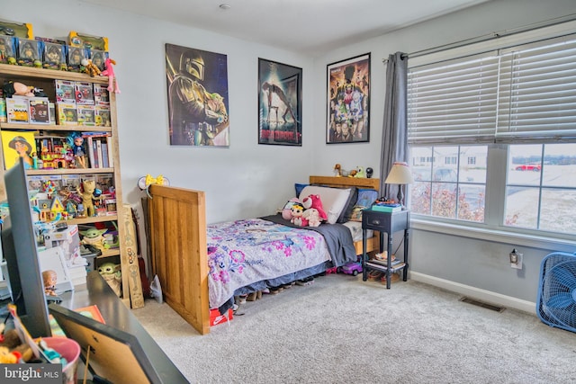 bedroom featuring carpet flooring