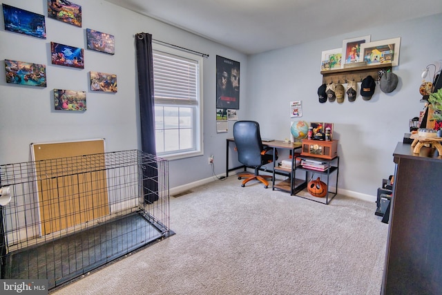 view of carpeted office