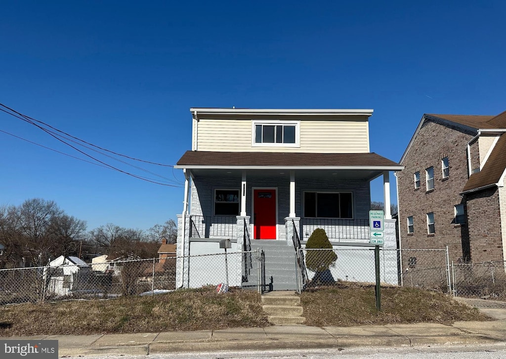 view of front of house featuring covered porch