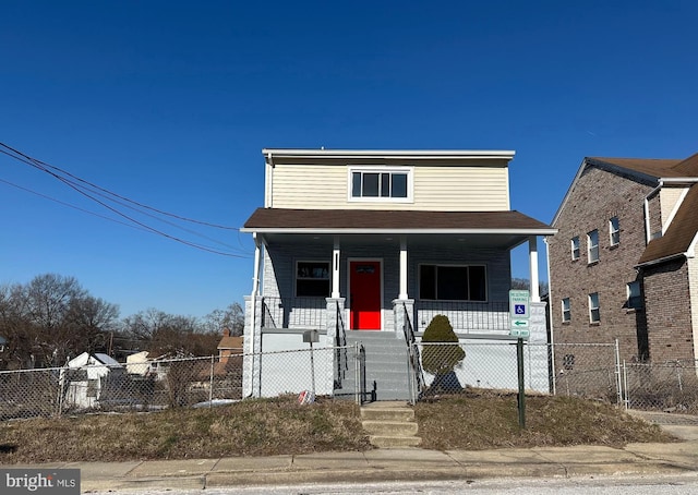 view of front of house featuring covered porch