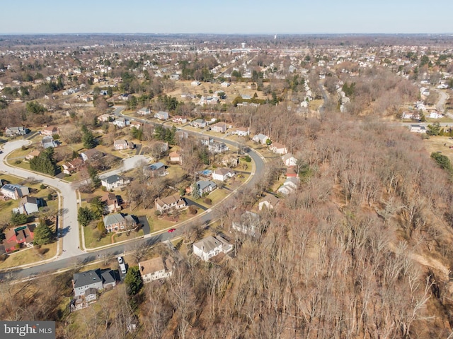 aerial view with a residential view