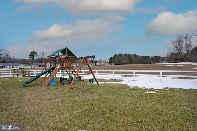 view of playground featuring a yard