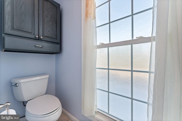 bathroom featuring a healthy amount of sunlight and toilet