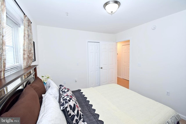 bedroom with a closet