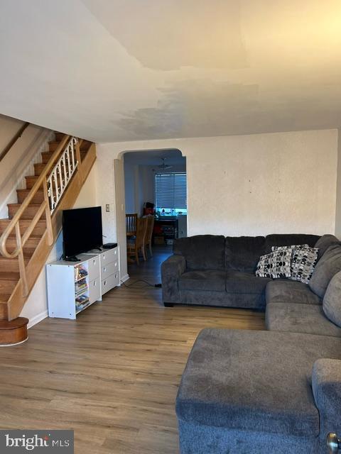 living room featuring hardwood / wood-style flooring