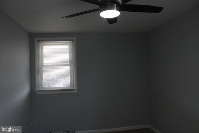 spare room featuring ceiling fan