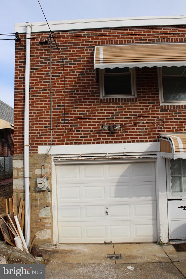 view of garage