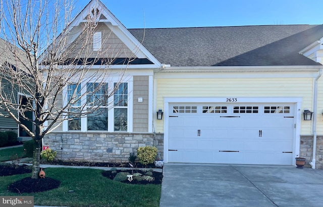 view of front of house with a garage