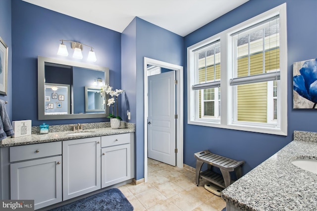 bathroom featuring tile patterned floors and vanity