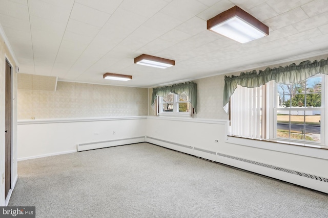 spare room featuring a baseboard radiator