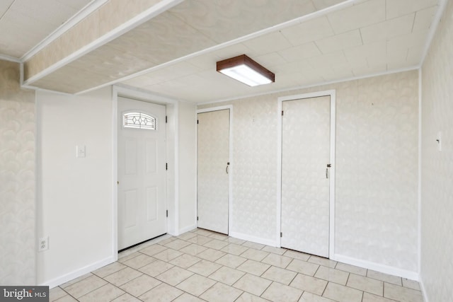 interior space with ornamental molding