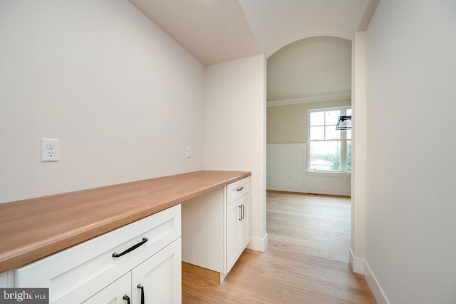 interior space featuring light wood-type flooring