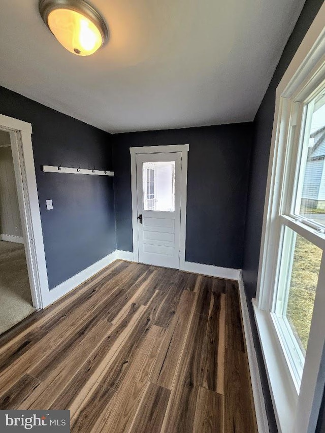 entryway with hardwood / wood-style flooring